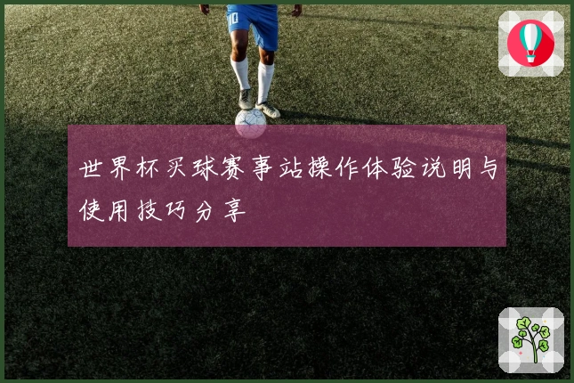 世界杯买球赛事站操作体验说明与使用技巧分享